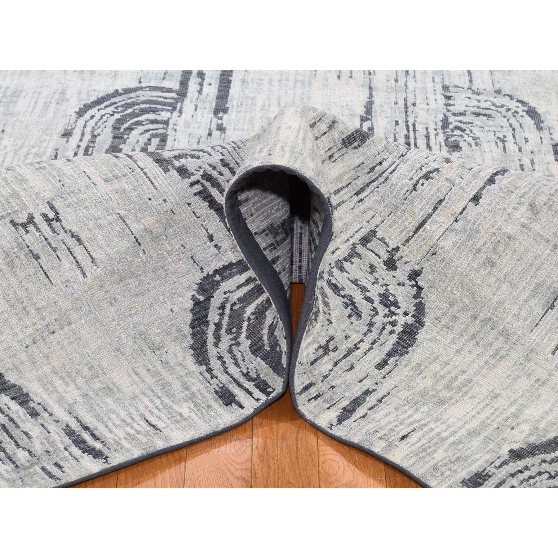 6'x9' THE CANE, Pure Silk With Textured Wool HandKnotted Oriental Rug